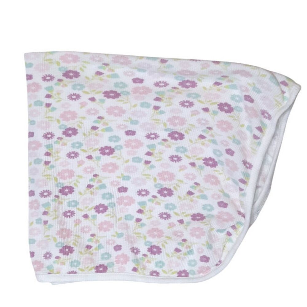 Parents Choice Floral Thermal Waffle Weave Security Lovey Blanket 26"X27"